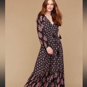 Roberta Roller Rabbit 100% Cotton Madigan Olaya Floral Maxi Dress size small
